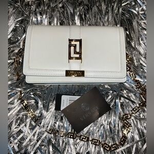 NWT Versace Women's White Greca Goddess Wallet On Chain